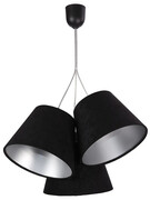Czarno-srebrna welurowa lampa wisząca stożki - EXX69-Solid Lumes