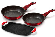 3 aluminiowe patelnie z powłoką granitową - Hesperia 7X Edinos