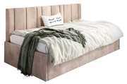 Beżowe welwetowe łóżko leżanka Casini 4X - 3 rozmiary 120x200cm Elior