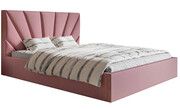 Różowe tapicerowane łóżko 180x200 - Senti 2X + materac kokosowy Contrix Double Coco Elior