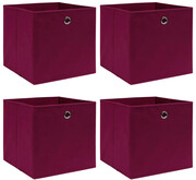 Zestaw składanych pudełek 4 sztuki ciemnoczerwony - Fiwa 4X Elior