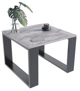 Loftowy kwadratowy stolik kawowy beton + czarny - Fareo 5X Edinos