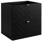 Czarna wisząca szafka pod umywalkę z szufladami 60 cm - Aploni 4X Edinos