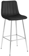 Czarny nowoczesny hoker welurowy metalowy - Monix 5X Edinos Premium