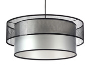 Srebrno-czarna okrągła lampa wisząca z siatką - S421-Wenge Lumes