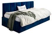 Granatowe łóżko z oparciem Barnet 7X - 3 rozmiary 120x200cm Elior