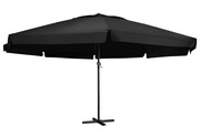 Czarny parasol ogrodowy z aluminiowym stelażem - Diola Edinos