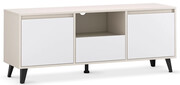 Nowoczesna szafka RTV kaszmir + biały - Bilgo 9X Edinos Premium