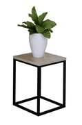 Metalowy stojak na kwiaty w stylu loft czarny + dąb sonoma - Omono 4X Elior