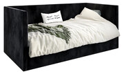 Czarne tapicerowane łóżko z oparciem Somma 5X - 3 rozmiary 80x200cm Elior