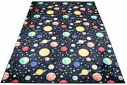 Czarno-kolorowy dywan dziecięcy z planetami i gwiazdami - Cebo 7X 160x230 Profeos