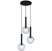 Czarna potrójna lampa wisząca - K577-Kornel Lumes