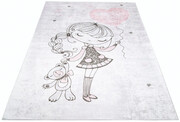 Szary dywan dziecięcy z dziewczynką z balonikiem - Feso 3X 160x230 Profeos
