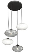 Nowoczesna lampa wisząca grafit + opal - D175-Wanja Lumes