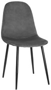 Ciemnoszare welurowe krzesło kuchenne - Rosato 3X Elior