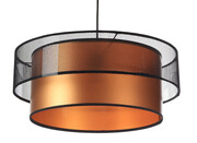 Miedziano-czarna lampa wisząca nad stół z siatką - S421-Wenge Lumes