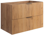 Ryflowana szafka do łazienki z 2 szufladami 80 cm dąb craft złoty - Onellia 5X Edinos