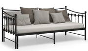Czarne rozkładane łóżko metalowe 90x200 cm - Sawga Edinos