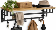 Industrialny wieszak na ubrania z półką dąb artisan - Bolivia Edinos Premium