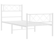 Białe pojedyncze łózko metalowe w stylu loft 90x200 cm - Espux Elior