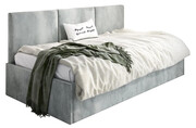 Popielate welwetowe łóżko z pojemnikiem Sorento 4X - 3 rozmiary 120x200cm Elior