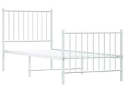 Białe metalowe łóżko pojedyncze 90x200 cm - Romaxo Elior
