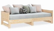 Łóżko rozsuwane z naturalnego drewna 2x(80x200) cm - Eluwin 3X Edinos