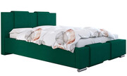 Jednoosobowe łóżko ze schowkiem 120x200 Lamar 2X - 36 kolorów + materac piankowy Contrix Visco Premium Elior