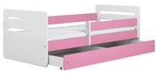 Łóżko dla dziewczynki z materacem Candy 2X 80x140 - różowe Elior
