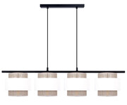 Beżowa podłużna lampa nad stół z 4 abażurami - A521-Esmix Lumes