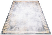 Szary klasyczny dywan ze wzorem typu marmur i ramką - Fasato 6X 140x200 Profeos