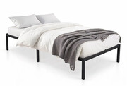 Czarne metalowe łóżko pojedyncze 90x200 cm - Lurento 3X Elior