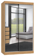 Nowoczesna garderoba z lustrami 120 cm dąb atisan - Stoflis 5X Edinos