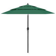 Zielony parasol ogrodowy trzypoziomowy - Asar Edinos