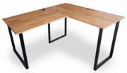 Loftowe biurko w kształcie litery L 90x180x60 dąb craft złoty - Verdot Edinos