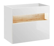 Wisząca szafka pod umywalkę biały połysk - Laures 2X 80 cm Edinos