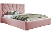 Pojedyncze łóżko tapicerowane 120x200 Rayon 3X - 36 kolorów + materac piankowy Contrix Superb Elior
