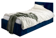 Granatowe tapicerowane łóżko z pojemnikiem Sorento 3X - 3 rozmiary 120x200cm Elior