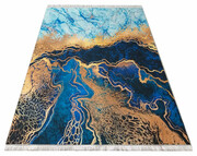Niebieski prostokątny dywan z motywem marmuru - Barles 80 x 150 cm Profeos