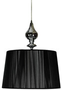 Czarna lampa wisząca z nitkowym abażurem - V160-Rotom Lumes