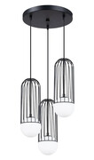 Czarna industrialna lampa wisząca druciana - A608-Lorem Lumes