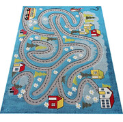 Niebieski dziecięcy dywan z uliczkami - Asko 3X 400 x 500 cm Profeos