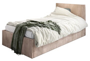 Beżowe tapicerowane łóżko z zagłówkiem Sorento 3X - 3 rozmiary 120x200cm Elior