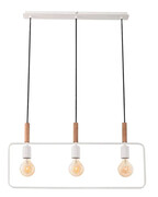 Biała potrójna lampa wisząca w stylu industrialnym - D224-Maxa Lumes