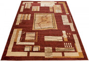 Prostokątny brązowy dywan z akcentem geometrycznym - Fendy 7X 300x400 Profeos