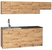 Komplet 7 szafek kuchennych 240 cm dąb artisan - Sevito 4S Edinos