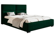 Zielone tapicerowane łóżko 200x200 - Oliban 3X + materac kokosowy Contrix Double Coco Elior