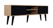 Nowoczesna szafka RTV dąb artisan + czarny - Dubby 5X 160 cm Edinos