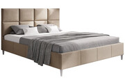 Pojedyncze łóżko tapicerowane 120x200 Bennet - 36 kolorów + materac piankowy Contrix Superb Elior