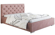 Pikowane łóżko dwuosobowe 180x200 Loran 3X - 36 kolorów + materac piankowy Contrix Superb Elior